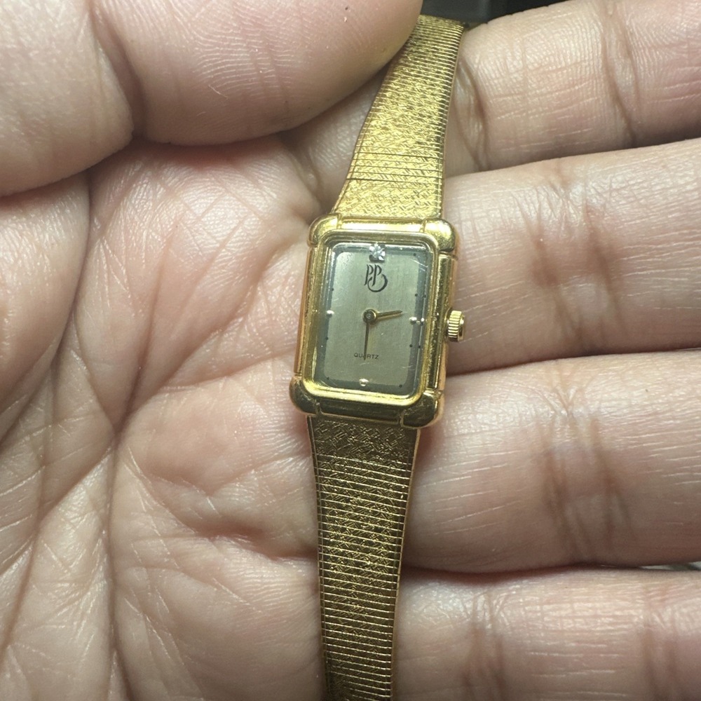 Vintage‎ Paul Breguette PB Ladies Wrist Watch Quartz 14mm For Repair Fit 5.5in